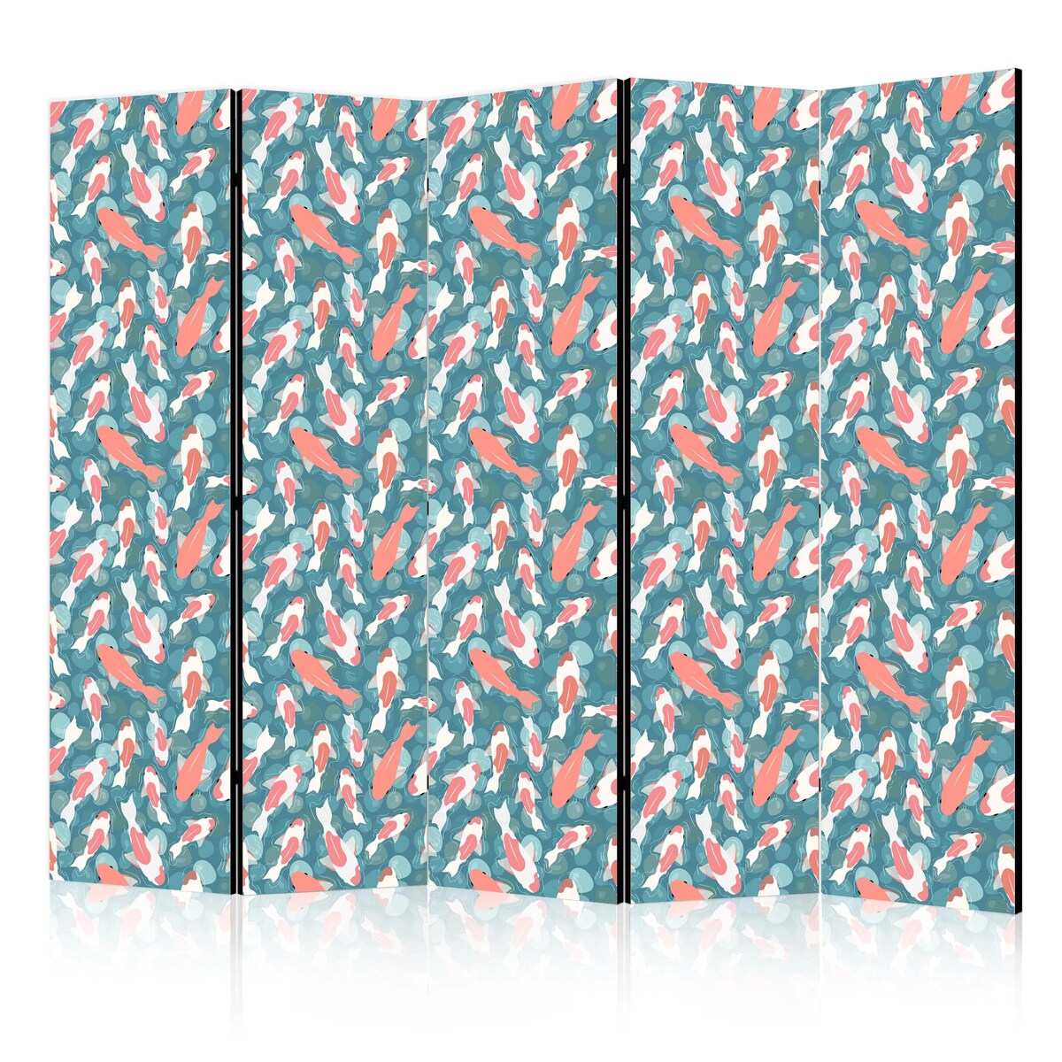 Parawan akustyczny Zwierzęta 225x172 cm 5-częściowy turkusowy