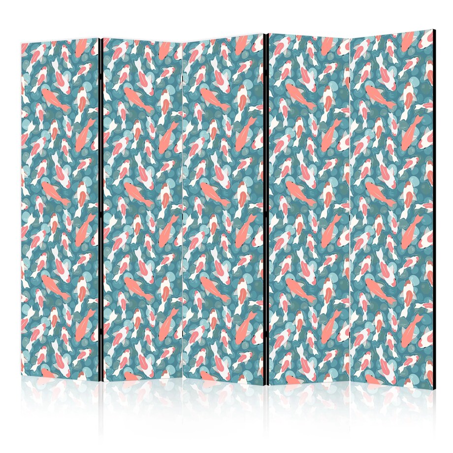 Parawan akustyczny Zwierzęta 225x172 cm 5-częściowy turkusowy