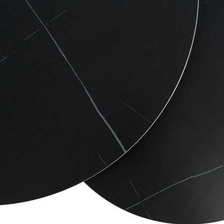 Stolik Kawowy Okrągły Ceramiczny Czarny Marmur Ława Glamour 2w1 JERRY