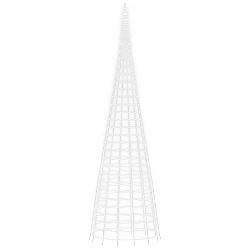 vidaXL Choinka LED na maszcie 3000 LED Zimna biel 800 cm
