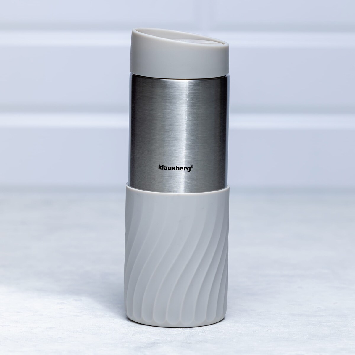 Kubek termiczny 400ml stal nierdzewna 18/8 KLAUSBERG beżowy