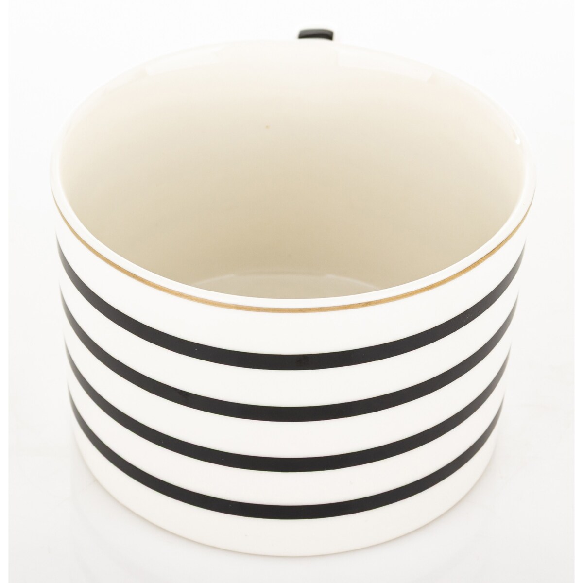 Filiżanka 220 ml i spodeczek, w 4 czarne poziome paski, w pudełku, LARGO