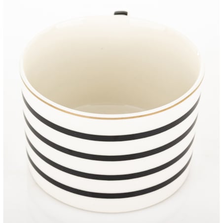 Filiżanka 220 ml i spodeczek, w 4 czarne poziome paski, w pudełku, LARGO