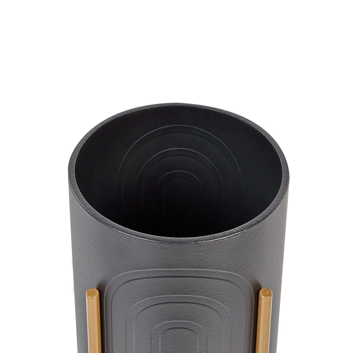 Doniczka na stojaku metalowa 32 x 32 x 58 cm czarna SEROTINA