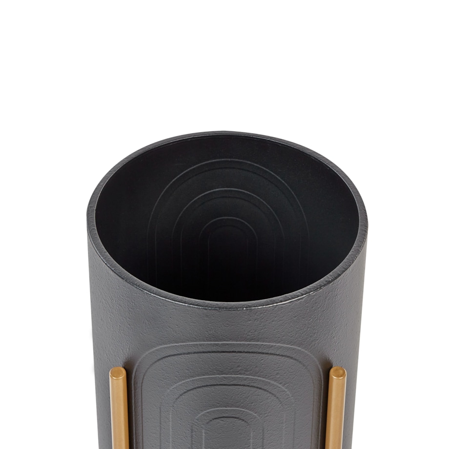 Doniczka na stojaku metalowa 32 x 32 x 58 cm czarna SEROTINA