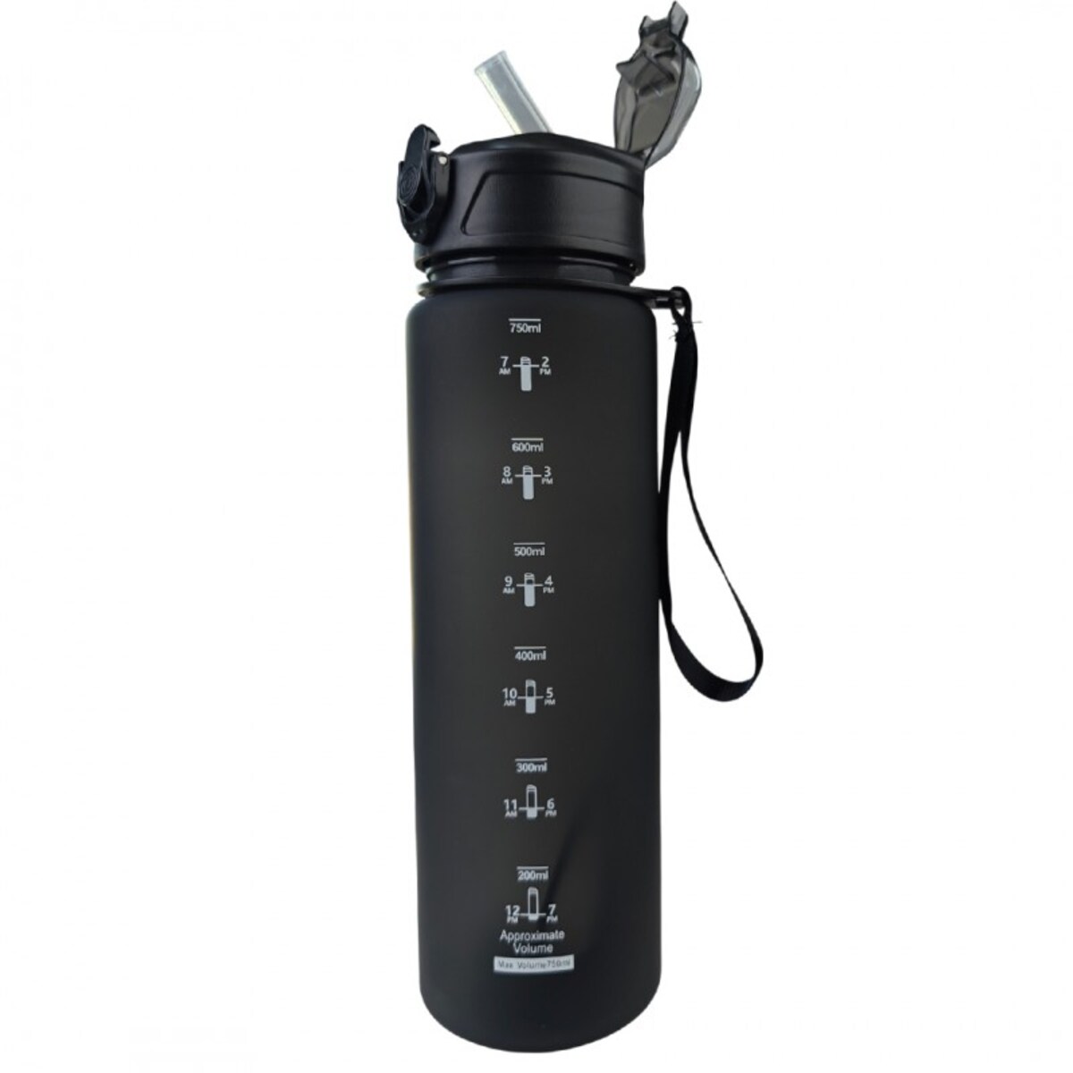 Butelka na wodę, sportowy bidon matowy 750ML czarny ECARLA SPORTS BD48