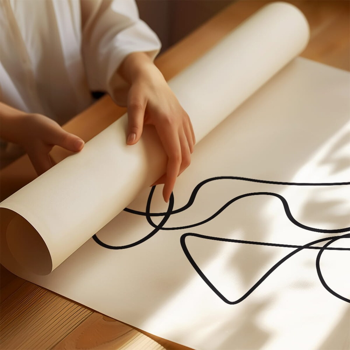 plakat line art kobieta w kapeluszu 1 50x70 cm