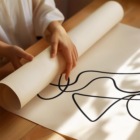 plakat line art kobieta w kapeluszu 1 50x70 cm