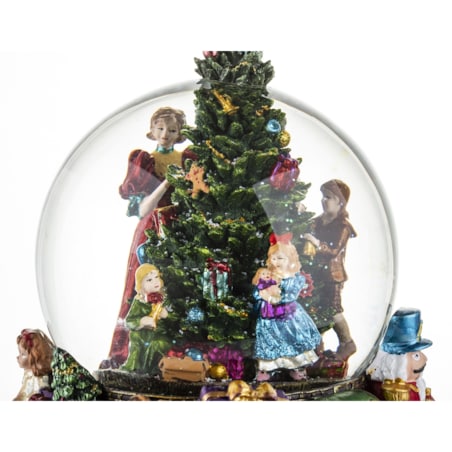 Szklana kula śnieżna z pozytywką 24x19x9 cm LED