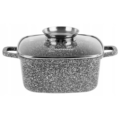 Zestaw Garnków Granitowych 6 El. Kwadratowych 20/24/28 Cm Aroma