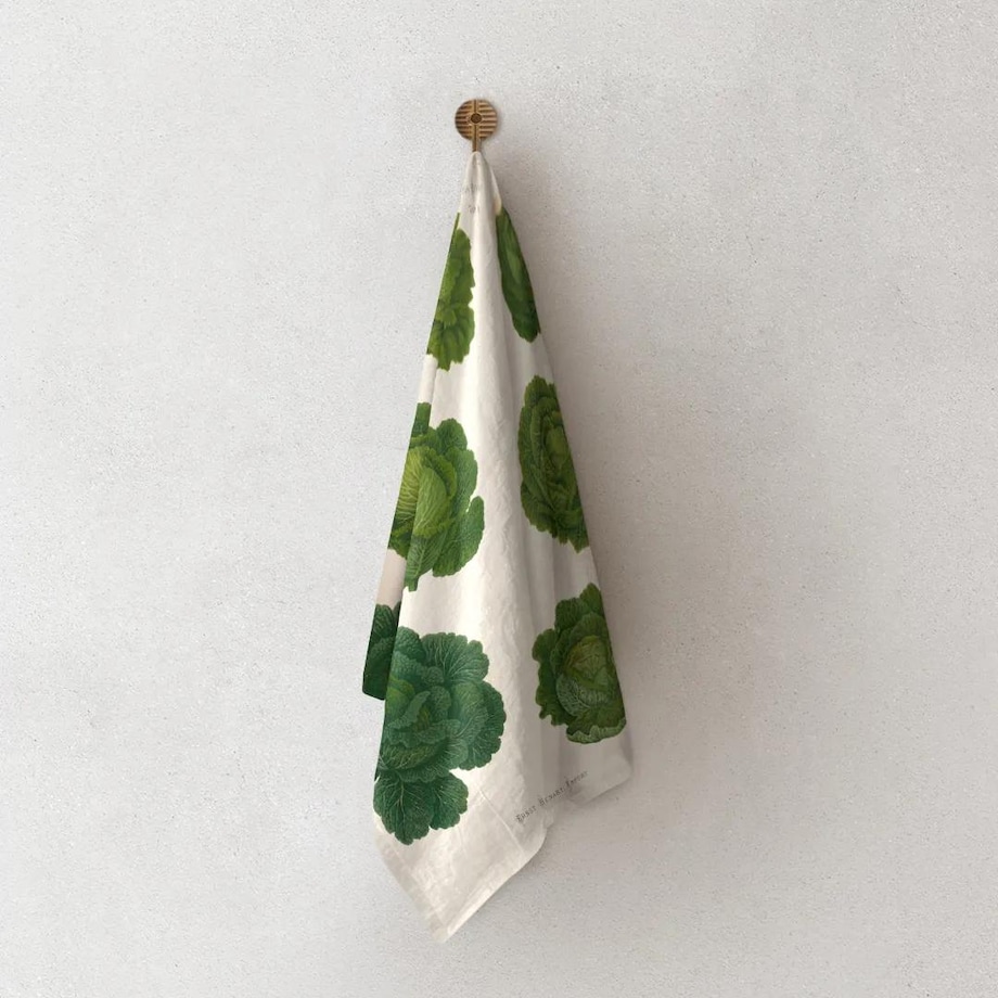 Lniany ręcznik kuchenny - Kapusta