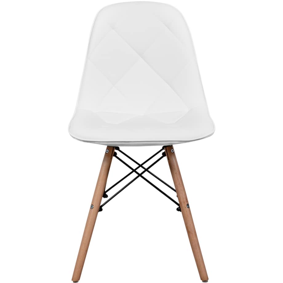 Krzesło tapicerowane z ekoskóry do salonu jadalni białe