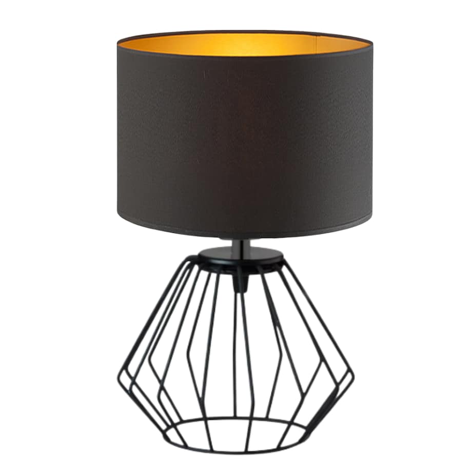 Lampka nocna na biurko lampa biurkowa druciana LED z abażurem walec LANA