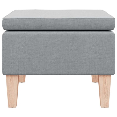 vidaXL Podnóżek z drewnianymi nóżkami, jasnoszary, obity tkaniną