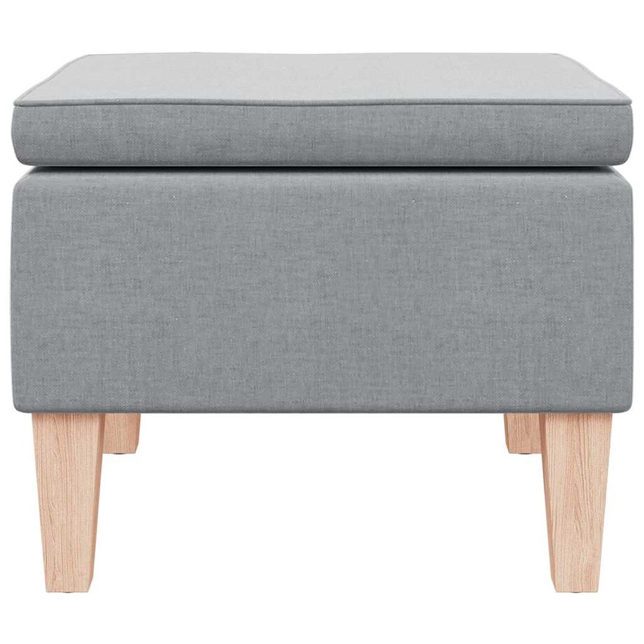 vidaXL Podnóżek z drewnianymi nóżkami, jasnoszary, obity tkaniną