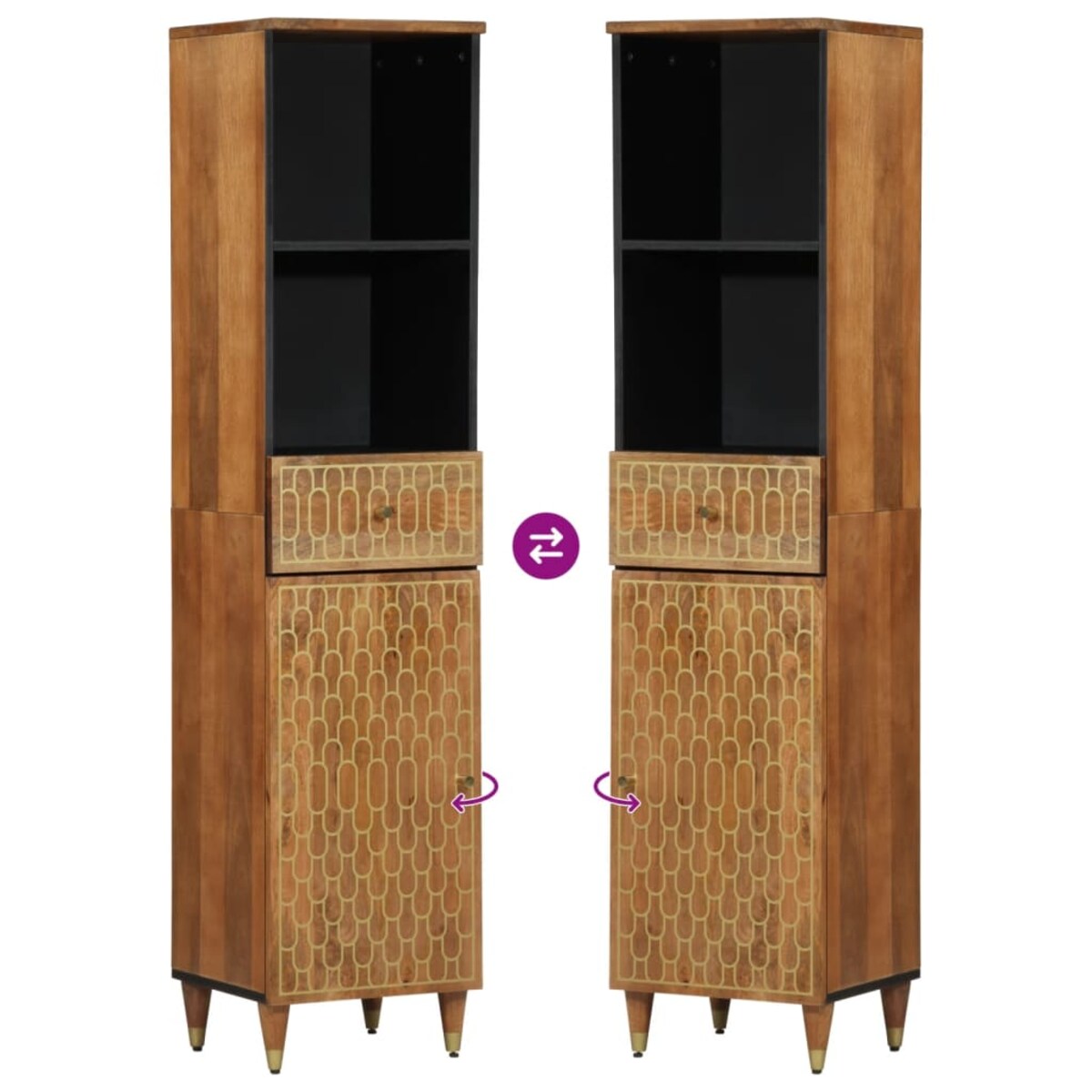 vidaXL 3-cz. zestaw mebli łazienkowych, lite drewno mango