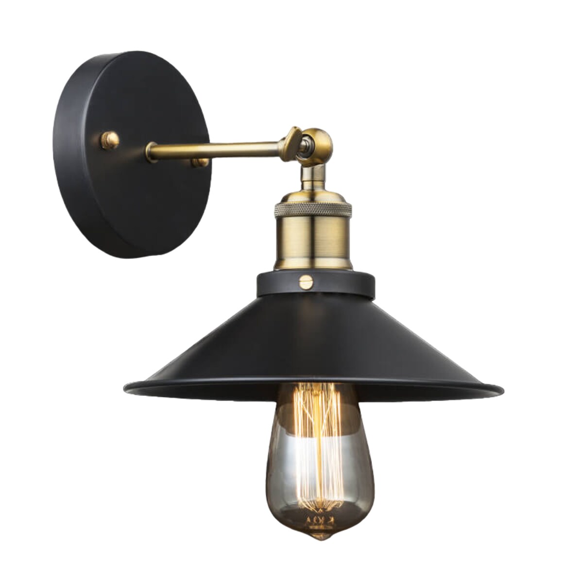 Kinkiet LAMPA ścienna LENIUS 15053W Globo industrialna OPRAWA metalowa czarna