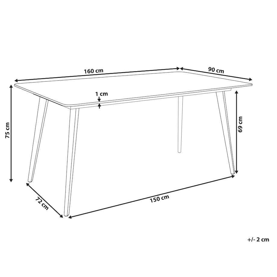 Stół ogrodowy RODALLO 160 cm 90 cm Kamień Czarny marmur