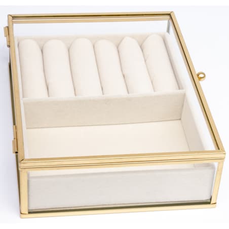 Szkatułka na biżuterię szklana przeźroczysta 20x16x6 cm GIOIELLI