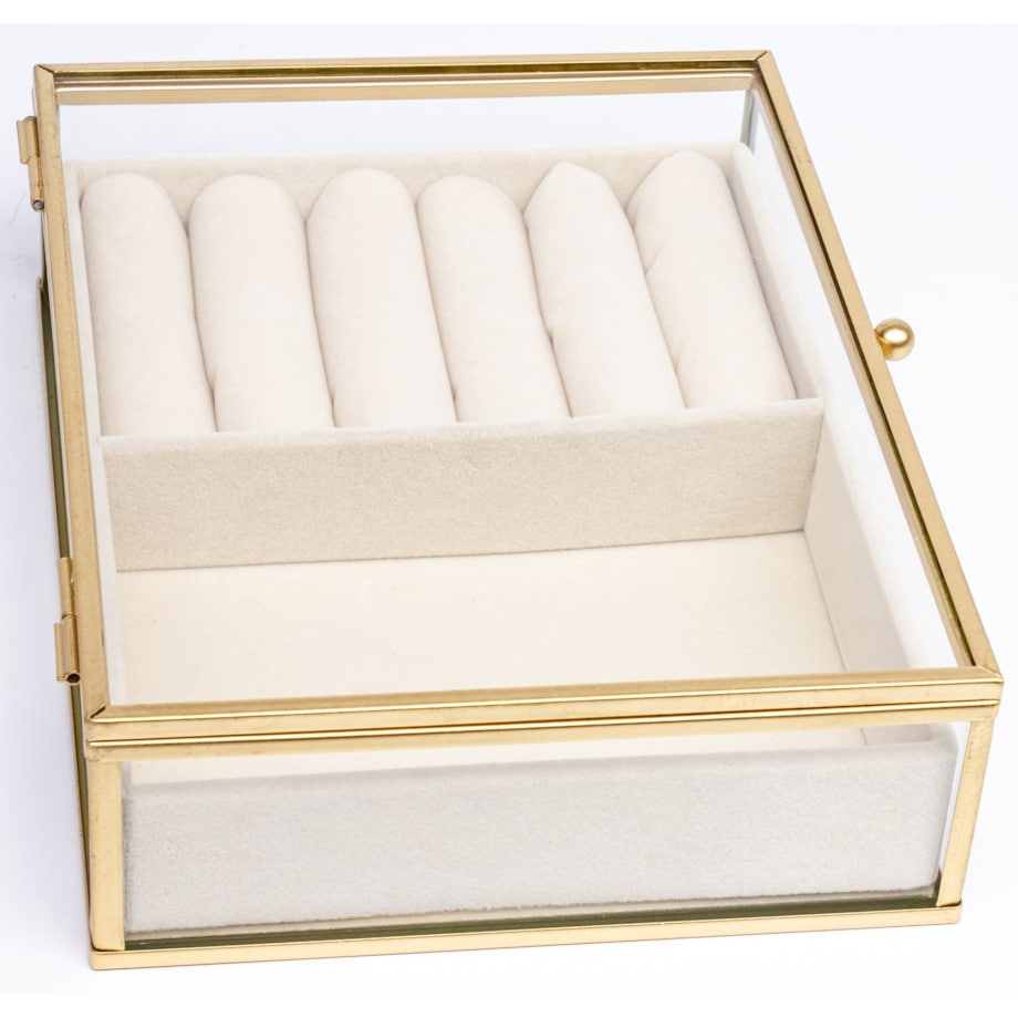 Szkatułka na biżuterię szklana przeźroczysta 20x16x6 cm GIOIELLI