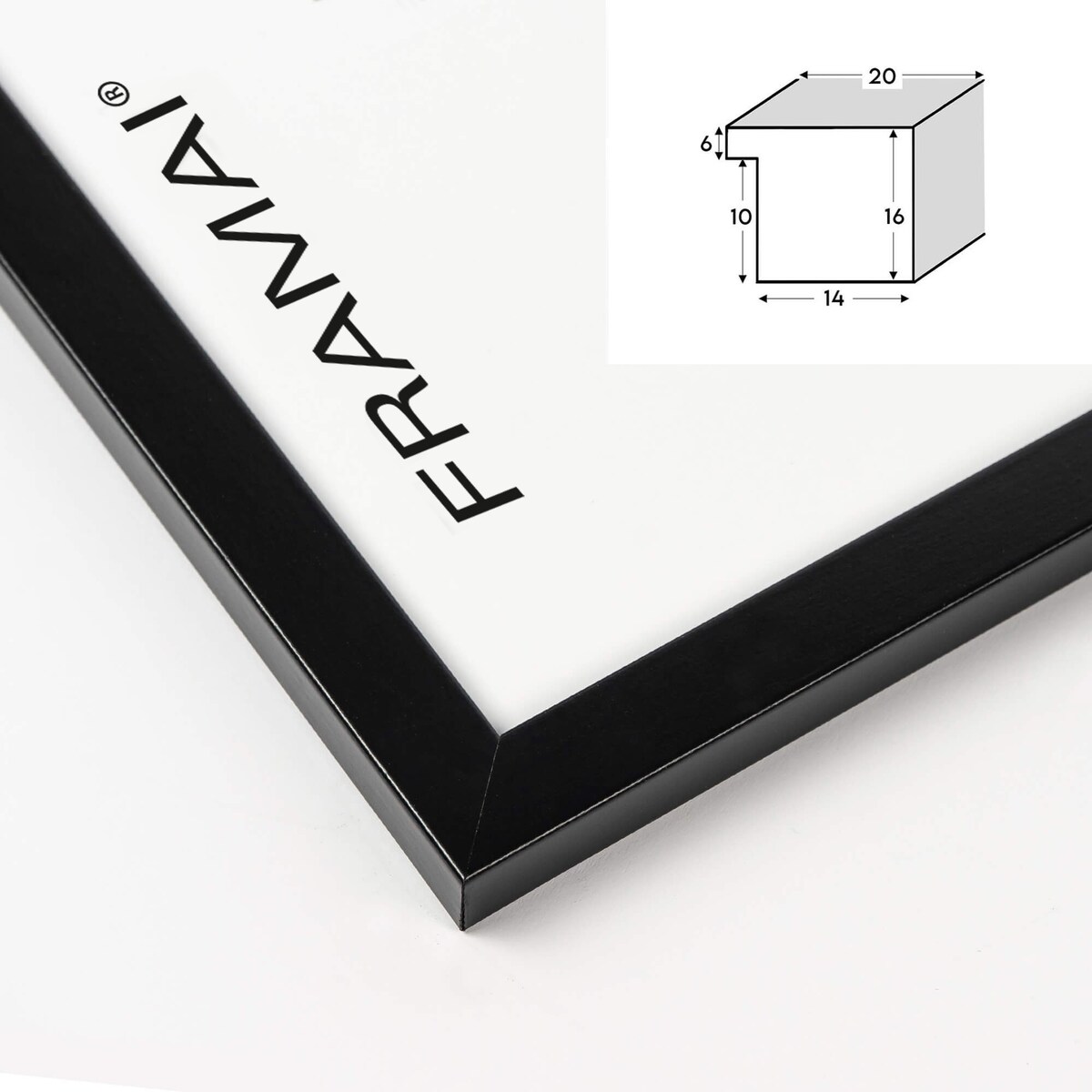 Ramka na zdjęcia 24x30 cm czarna rama MDF z plexi do powieszenia pion poziom stopka klasyczna ramka FRAMAI