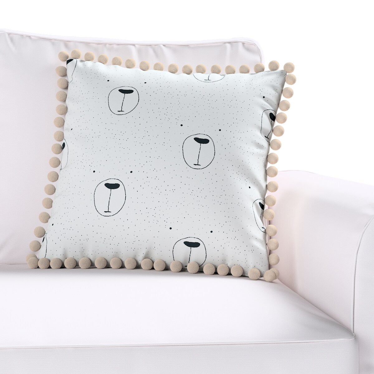 Poszewka Daisy 45x45 ecru-czarny