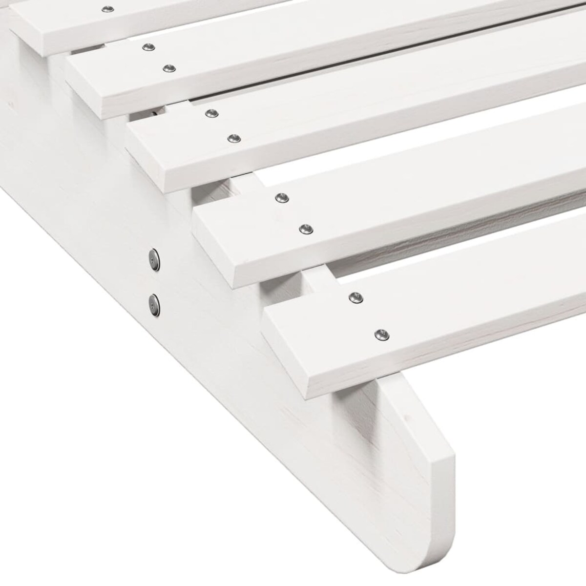 vidaXL Leżak, biały, 205x80x31,5 cm, lite drewno sosnowe