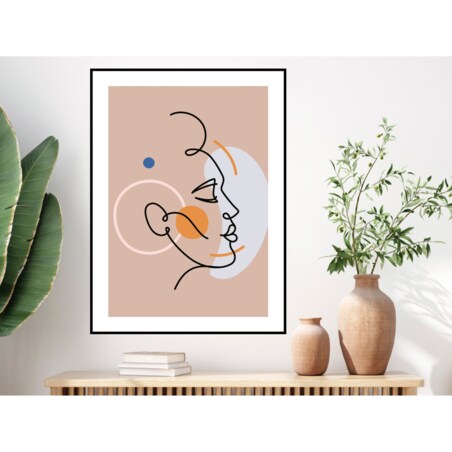 Poster Story, Plakat, Obraz - Kobiecy Profil w Konturach, wymiary 42 x 60 cm