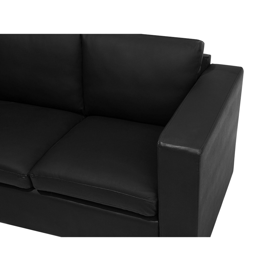 Sofa 2-osobowa skórzana czarna HELSINKI