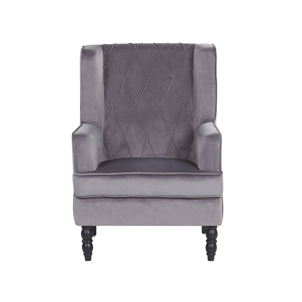 Fotel welurowy z podnóżkiem szary SANDSET