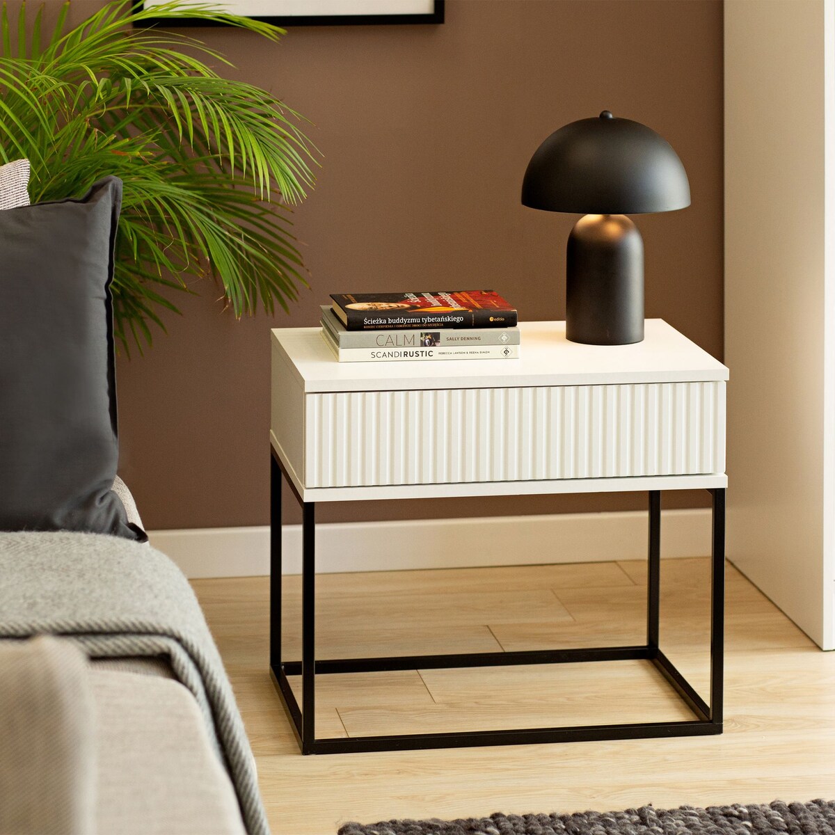 Konsimo RECTUS Zestaw stolików nocnych 2szt.w kolorze białym