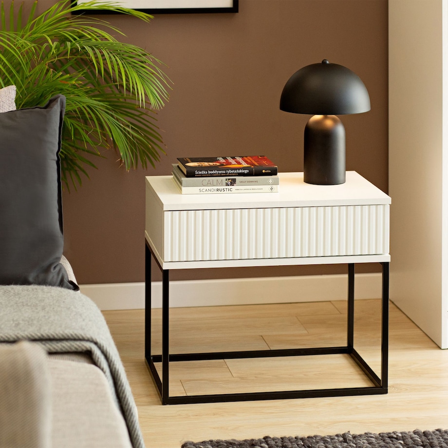 Konsimo RECTUS Zestaw stolików nocnych 2szt.w kolorze białym