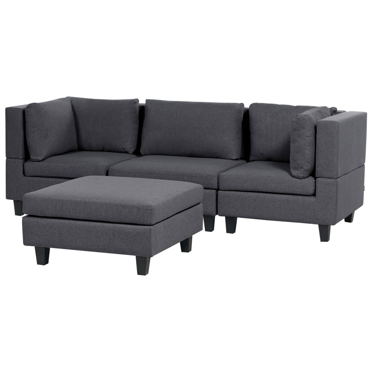 Sofa modułowa 3-osobowa z otomaną ciemnoszara UNSTAD