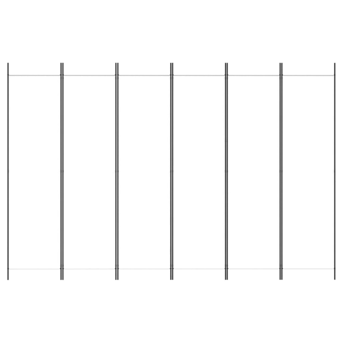 vidaXL Parawan 6-panelowy, biały, 300 x 200 cm, tkanina