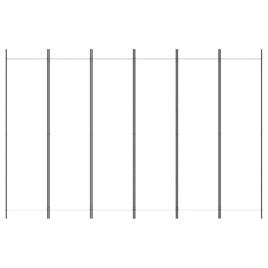 vidaXL Parawan 6-panelowy, biały, 300 x 200 cm, tkanina