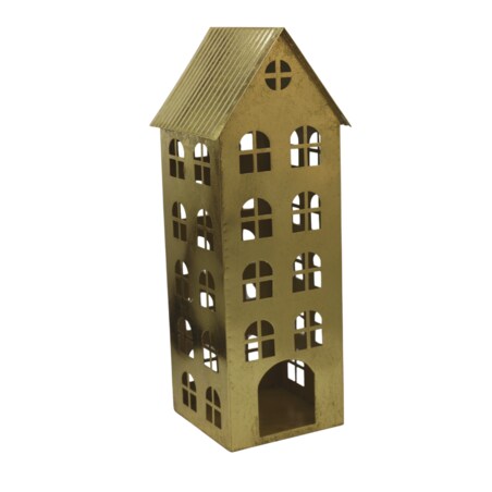 Domek metalowy 4-piętrowy złoty 56x21x20 cm QUIZILNIK