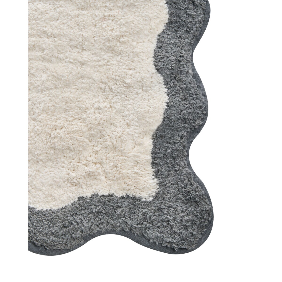 Dywanik łazienkowy NANGAL Szary/ beżowy 60 x 90 cm Bawełna