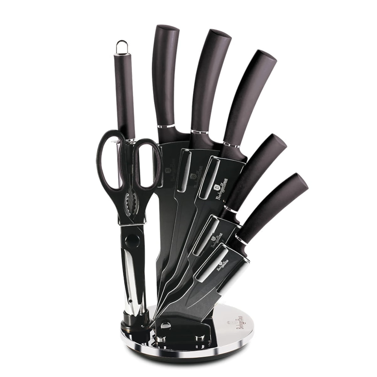 Zestaw 8 elementowy noże, nożyce, ostrzałka BH-2685