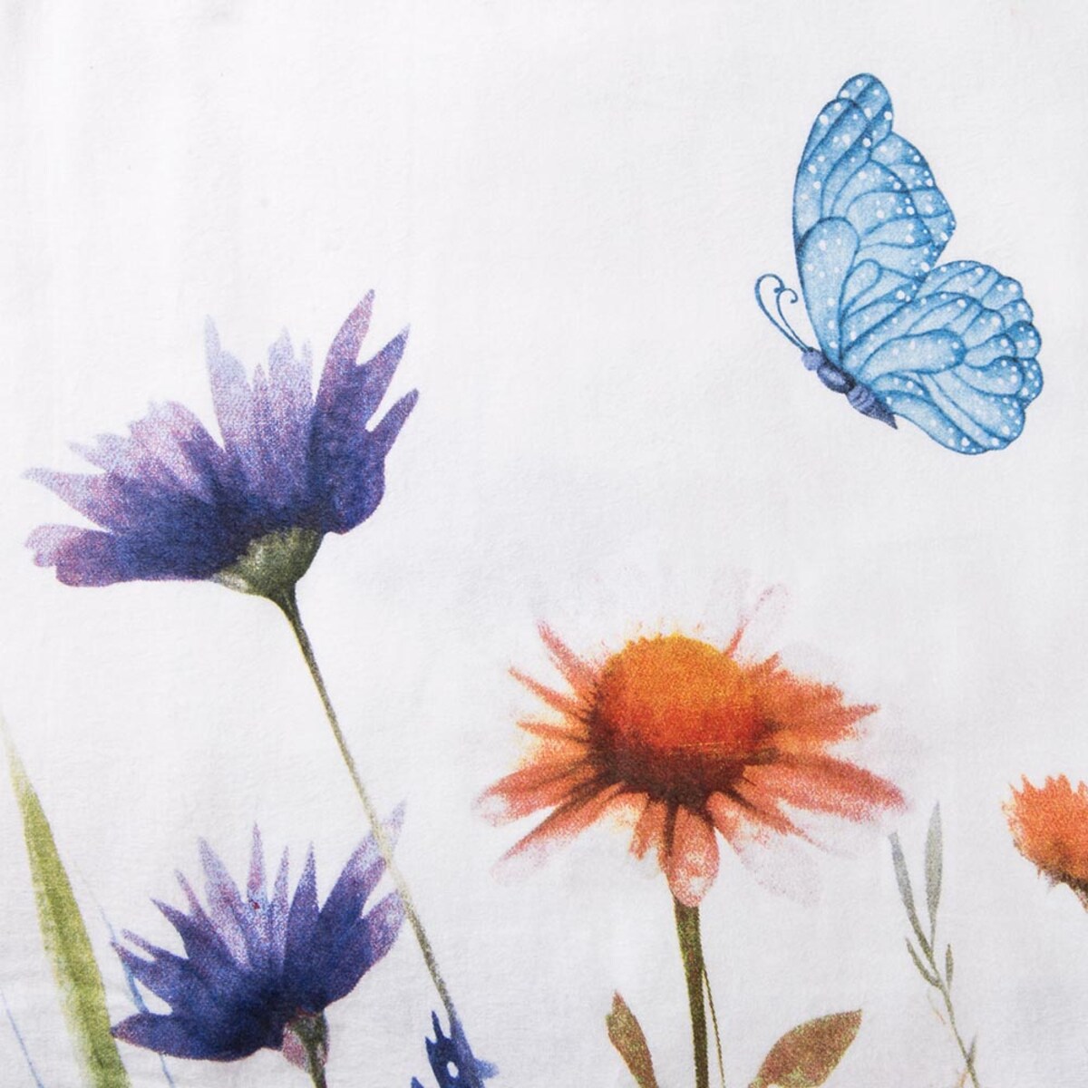 Pościel flanelowa 140x200 Florina Snow biała z kolorowymi kwiatami, Flanelove