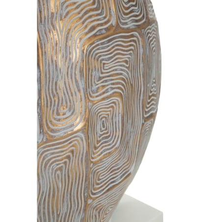 Lampa stołowa Eclips, kolor złoty i biały, żywica syntetyczna i żelazo, 38 x 38 x 64 cm, 1 x E27, max. 40 W, do salonu i sypialni, Mauro Ferretti