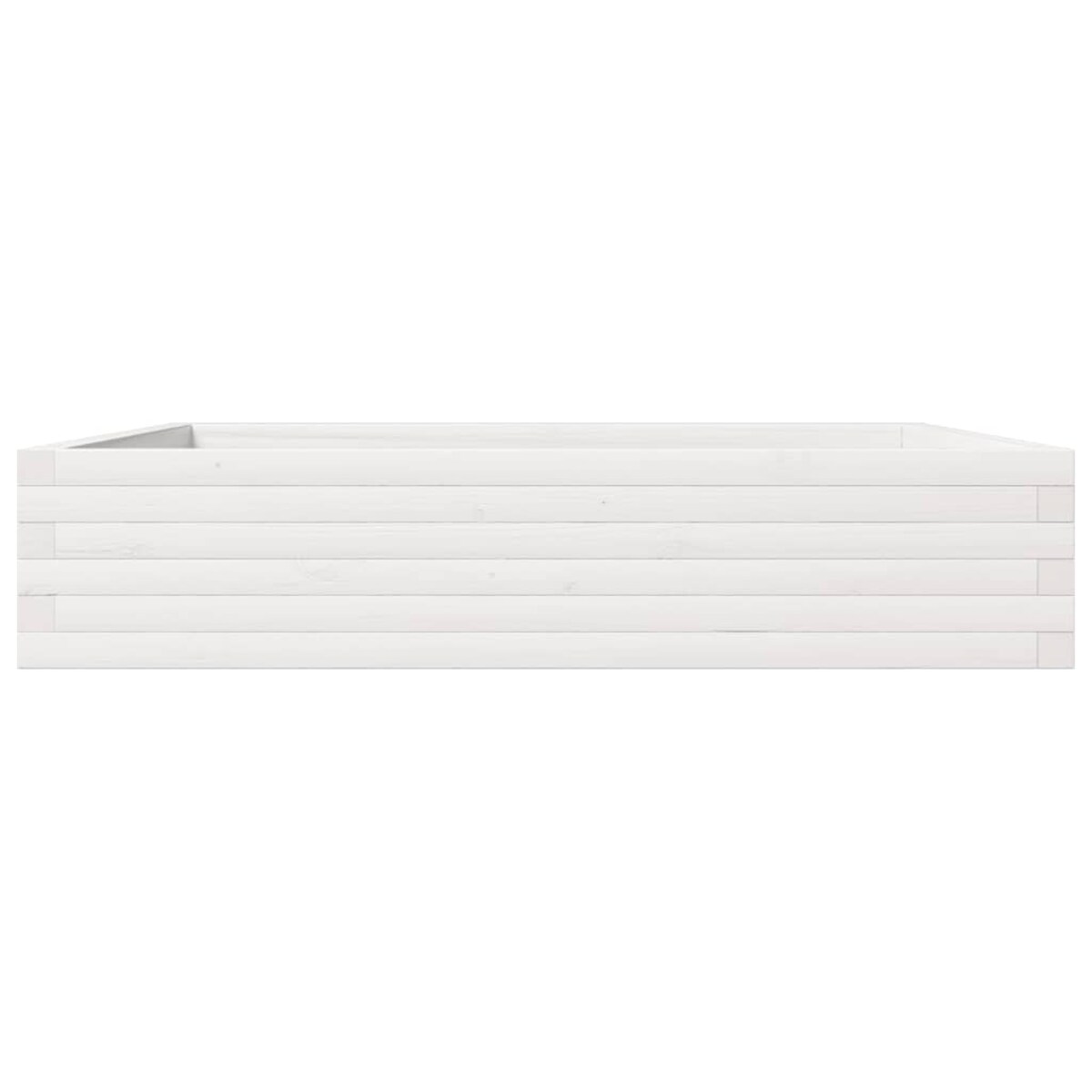 vidaXL Donica ogrodowa, biała, 110x110x23 cm, lite drewno sosnowe