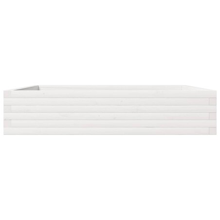 vidaXL Donica ogrodowa, biała, 110x110x23 cm, lite drewno sosnowe