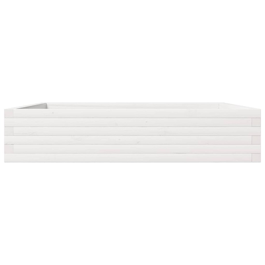 vidaXL Donica ogrodowa, biała, 110x110x23 cm, lite drewno sosnowe