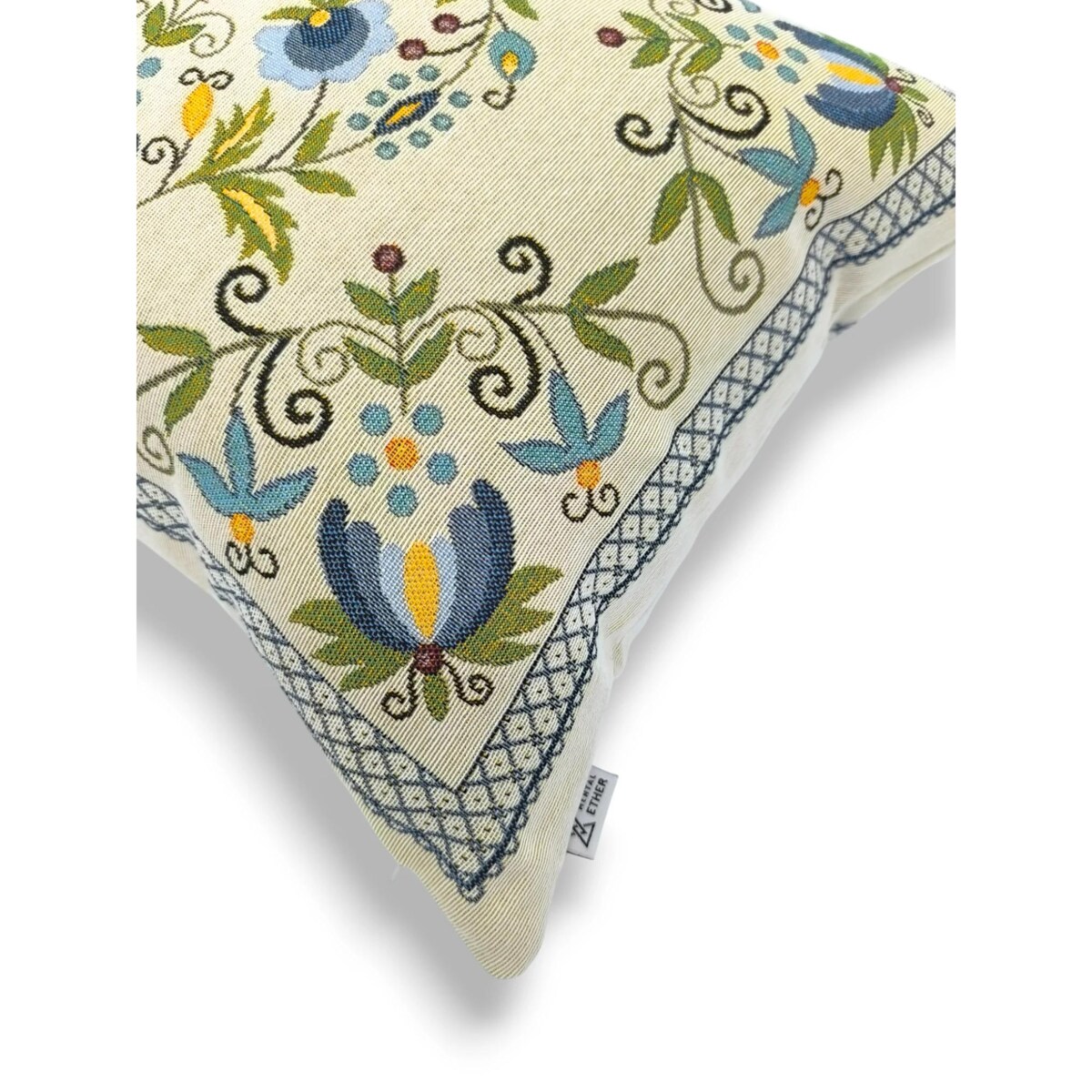 Dwustronna folkowa podłużna poduszka gobelinowa 46x36 Legenda