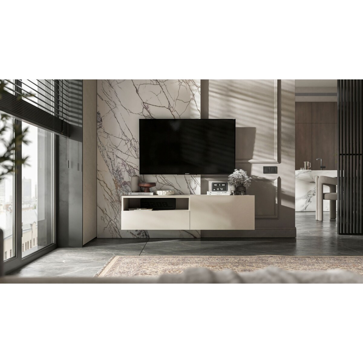 Wisząca Szafka RTV Komoda Loft Kaszmir MAT szuflada 120 cm