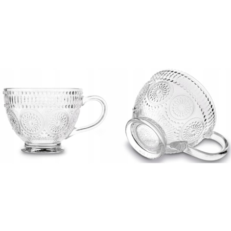 KUBEK FILIŻANKA szklanka 400 ml na herbatę kawę latte WZORZYSTA 6szt