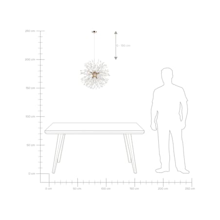 Lampa wisząca kryształowa złota TOROLA
