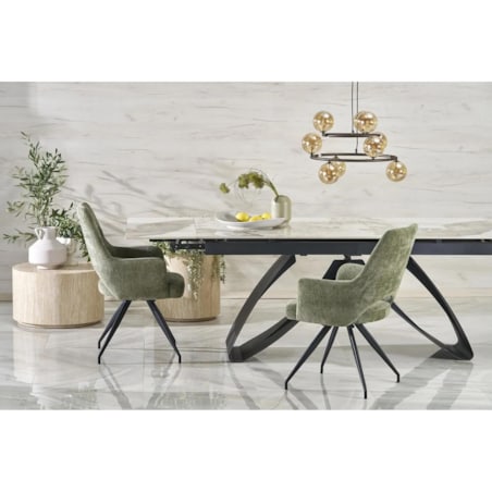 Krzesło tapicerowane K542 oliwkowe obracane