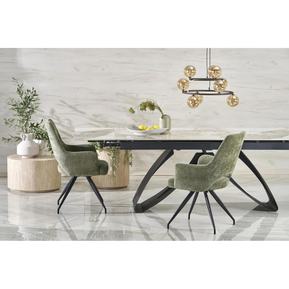 Krzesło tapicerowane K542 oliwkowe obracane