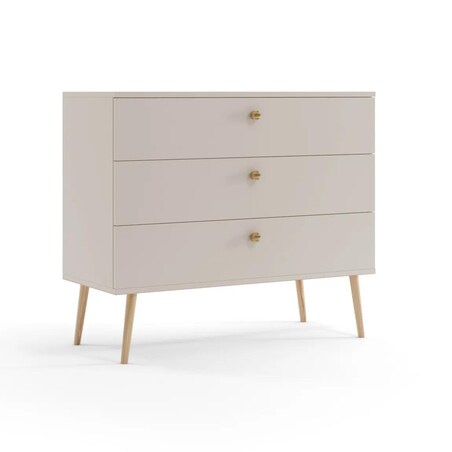 Komoda LEBEL 2 z szufladami 100cm kaszmirowa